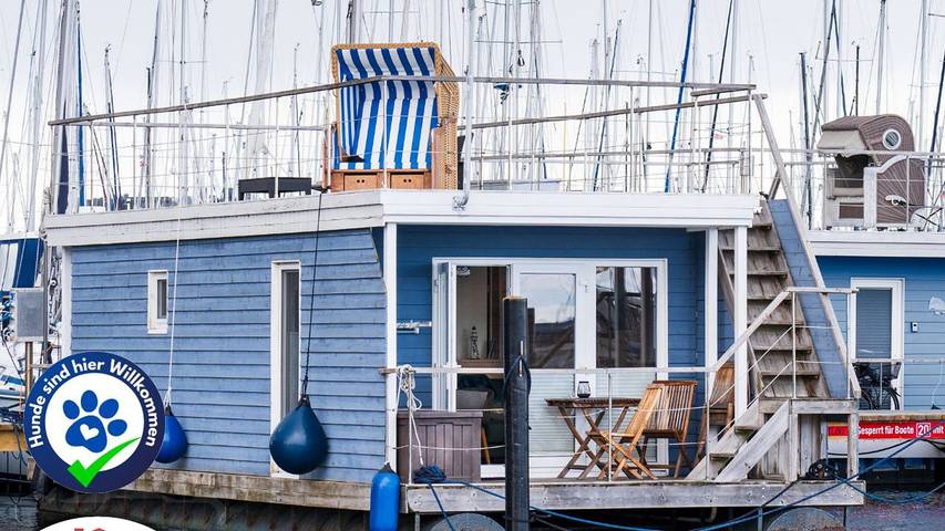 Boot für 6 Personen, mit Ausblick und Terrasse, kinderfreundlich in Heiligenhafen