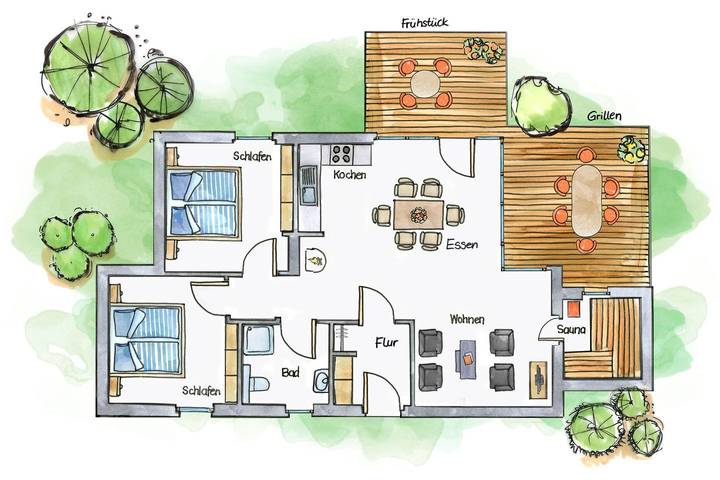 Ferienhaus für 4 Personen, mit Sauna und Garten, mit Haustier in Röbel-Müritz - 2