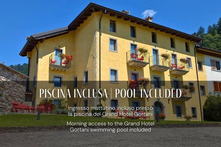 Location de vacances pour 4 personnes, avec Terrasse et Jardin ainsi que Bassin pour enfant et Piscine à Arta Terme