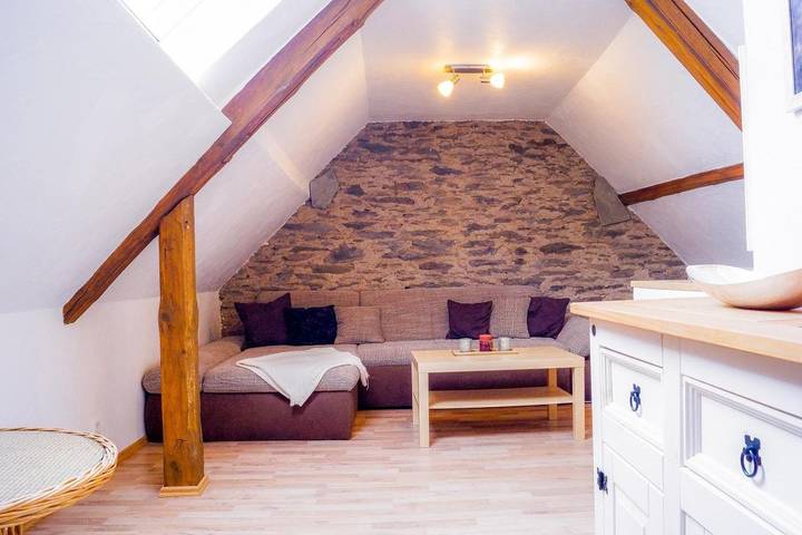 Ferienwohnung für 2 Personen, mit Balkon und Terrasse sowie Sauna und Ausblick
