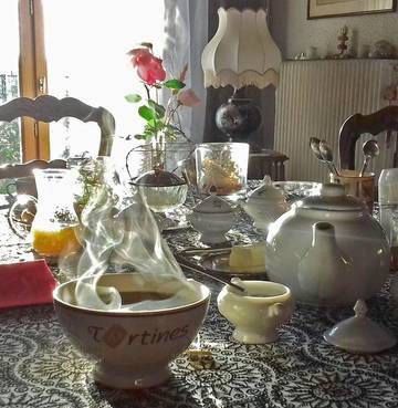 Chambre d’hôte pour 3 personnes, avec vue et jardin à Villechenève