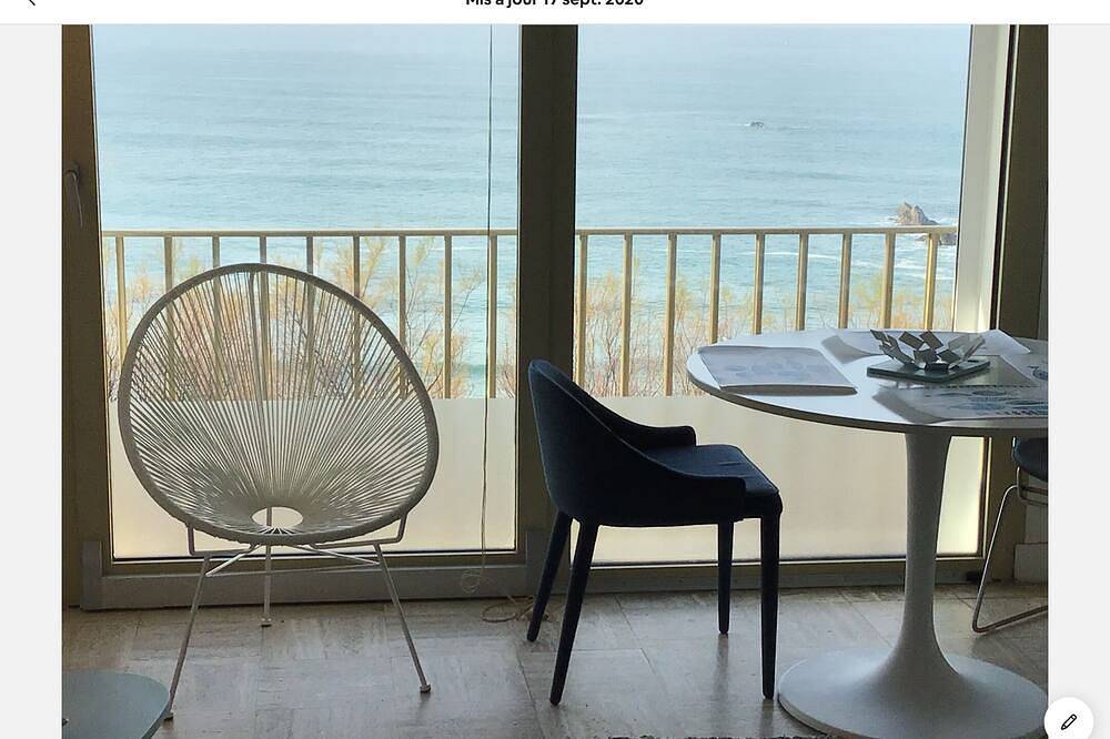 Appartamento intero, Grandangolo sull'oceano, linea frontale Studio di fronte alla Côte des Basques. in Biarritz, Bayonne e dintorni