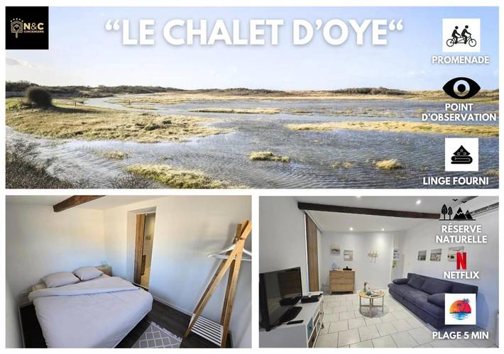 Location de vacances pour 3 personnes, avec Terrasse à Oye-Plage