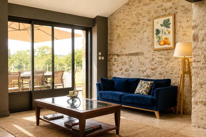 Maison de vacances pour 10 personnes, avec Terrasse et Jardin ainsi que Piscine et Vue
