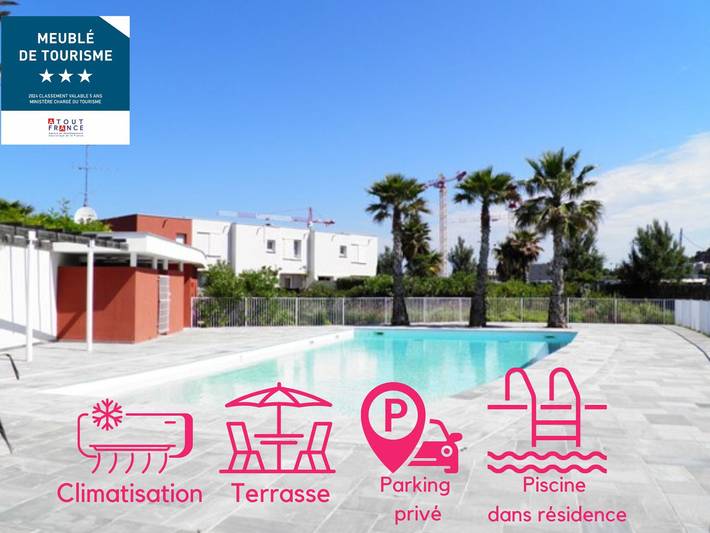 Villa pour 6 personnes, avec Terrasse ainsi que Jardin et Piscine à Sète