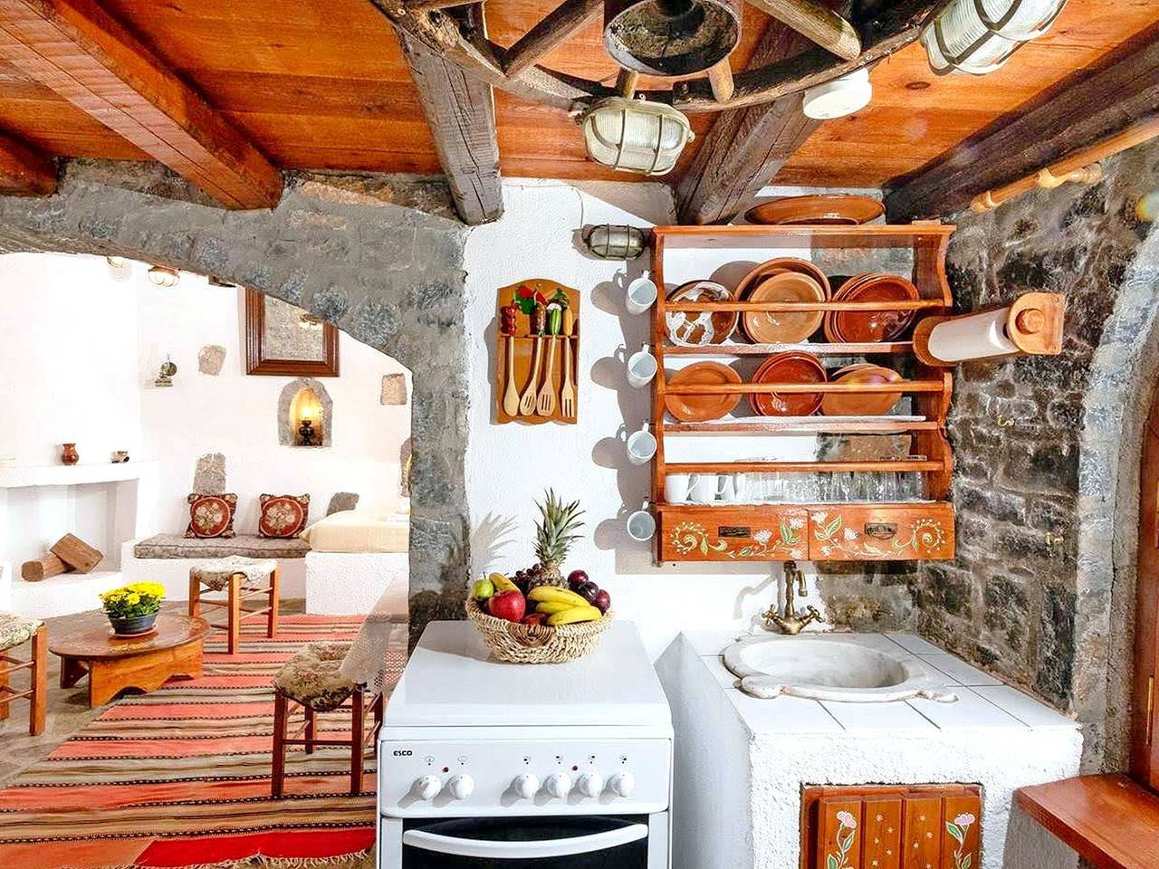 Authentisches kretisches Steinhaus Clio mit Aussicht in Elounda, Lasithi