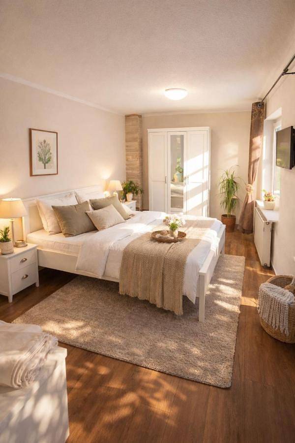 Ferienwohnung für 3 Personen, mit Terrasse und Garten sowie Ausblick