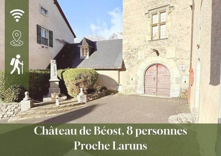 Gîte pour 8 personnes, avec terrasse et vue à Béost