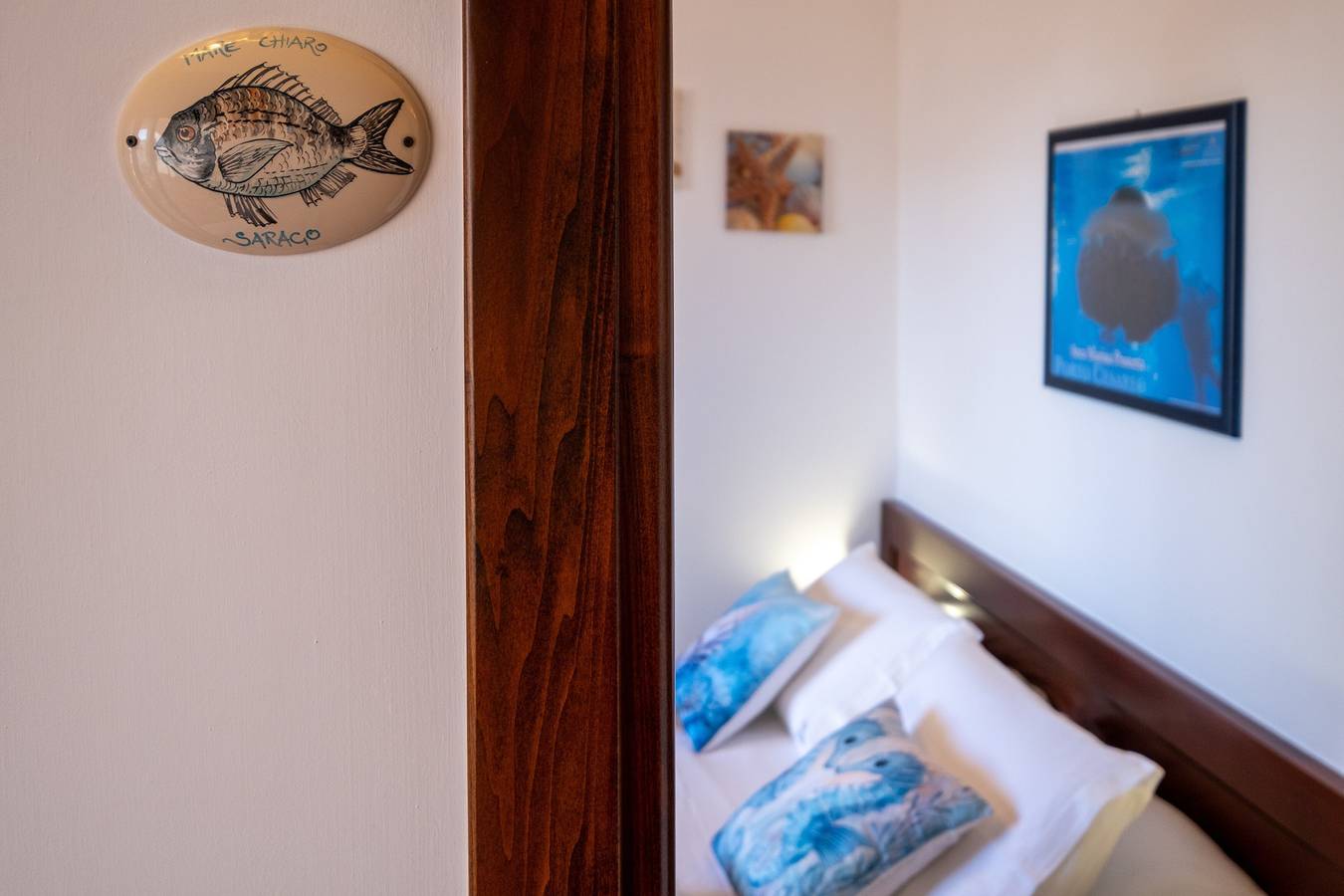 Zimmer Sarago – Le Chele mit Meerblick, Wlan und Klimaanlage in Porto Cesareo, Golf von Tarent