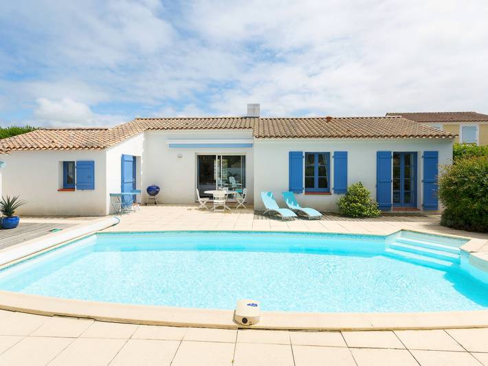 Villa pour 8 personnes, avec balcon ainsi que piscine et jardin à Saint-Jean-de-Monts