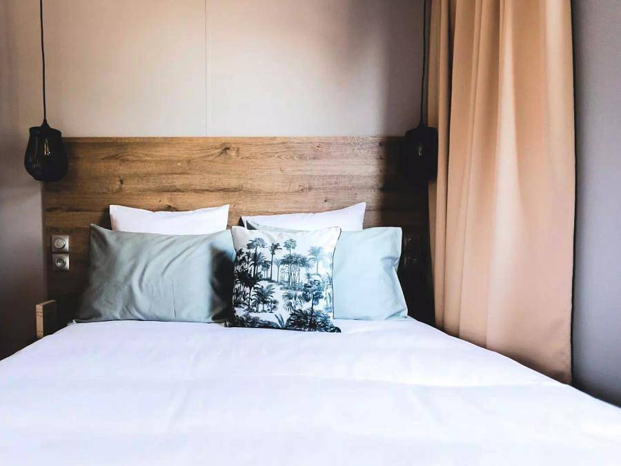 Camping Le Braou - Mobilhome 6 personas - Privilège 3 Habitaciones 4/6 Personas Aire acondicionado + Tv in Audenge, Region de Arcachon