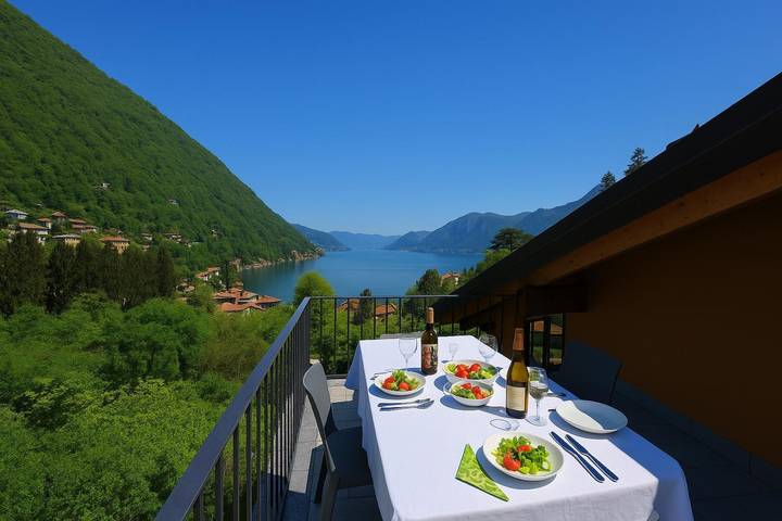 Hütte für 6 Personen, mit Pool und Seeblick sowie Terrasse am Comer See - 3