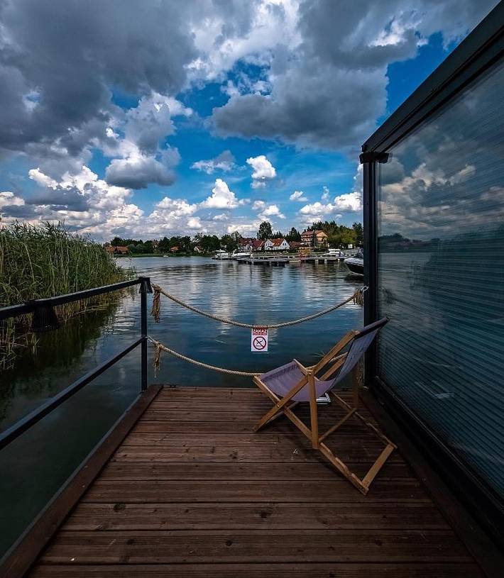 Dom dla 7 osób, z Balkon i Taras oraz Ogród i Widok na jezioro w Ogonki