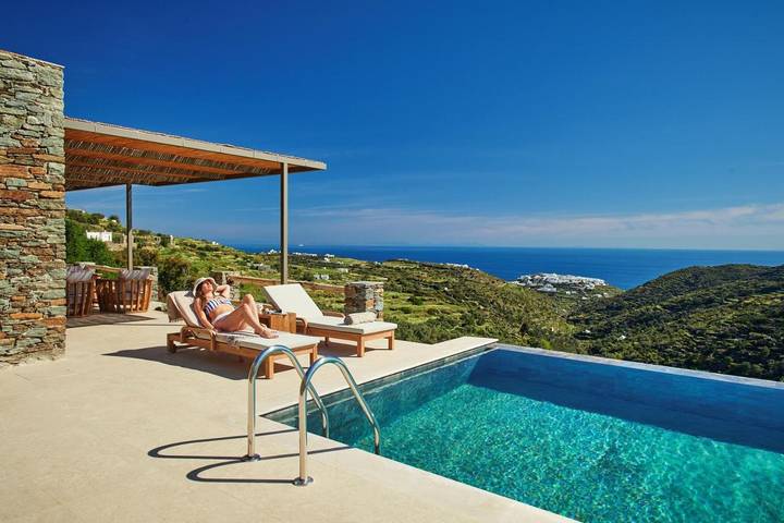 Hôtel pour 2 personnes, avec terrasse et piscine dans Sifnos