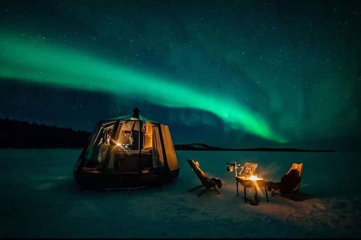 Glaszimmer Luxuriöser Urlaub für zwei - wildes Naturerlebnis in Schweden! in Jokkmokk, Lappland (Schweden)