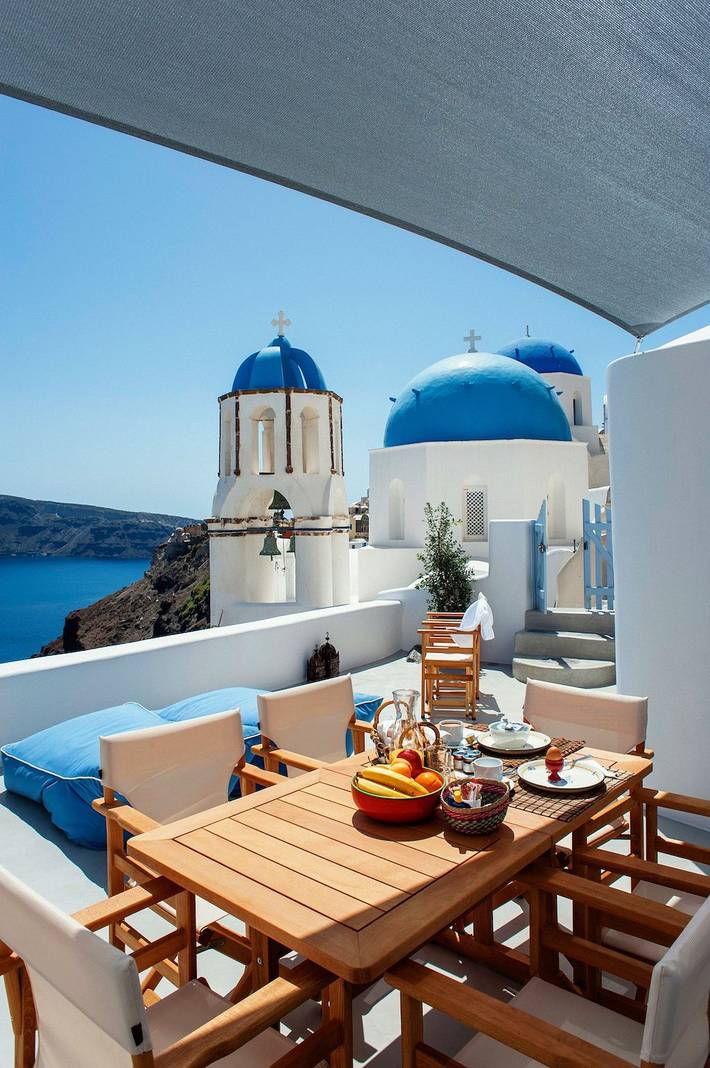Casa de férias para 6 pessoas, com Vista para o mar e Varanda em Oia