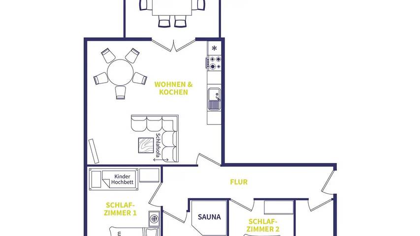 Ferienhaus für 6 Personen, mit Sauna und Balkon sowie Garten in Dornum (Stadt) - 2