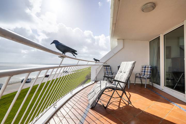 Ferienwohnung für 3 Personen, mit Balkon und Ausblick am Jadebusen