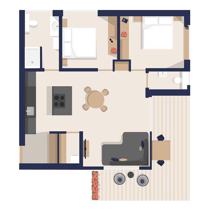 Ferienwohnung für 4 Personen, mit Terrasse und Garten sowie Ausblick in Alberschwende - 3
