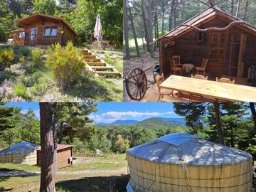 Lodge pour 4 personnes, avec jardin et jacuzzi dans les Alpes-de-Haute-Provence