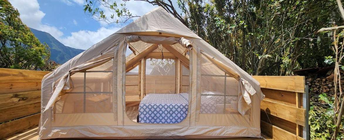 Tente pour 2 personnes, avec vue ainsi que terrasse et jardin sur l' Île de la Réunion - 4
