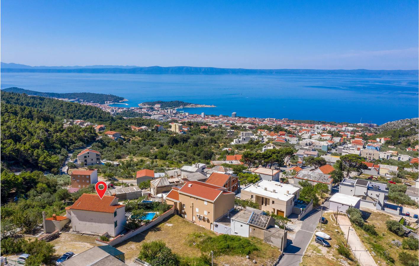 Gemütliche Ferienwohnung mit Terrasse, in der Nähe von Veliko Brdo und der Küste in Veliko Brdo, Makarska