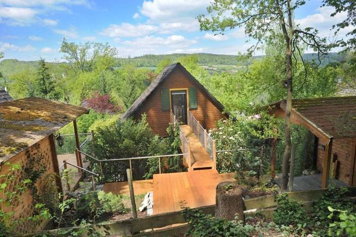 Ferienhaus für 5 Personen, mit Balkon und Terrasse sowie Garten und Ausblick im Altmühltal