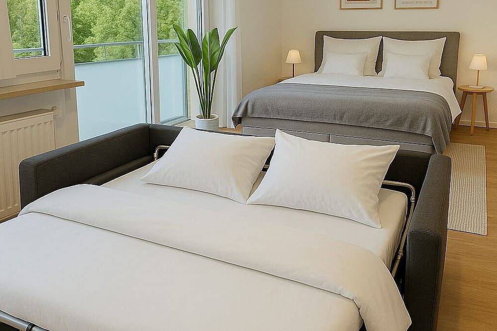 Ganze Wohnung, Scandi Studio mit Balkon I 15 Min Düsseldorf Messe & Flughafen in Meerbusch, Düsseldorf und Umgebung