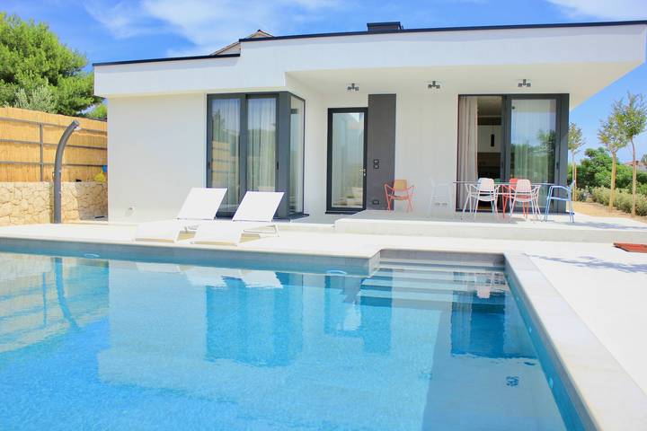 Ferienhaus mit Meerblick für 6 Personen, mit Garten und Terrasse, kinderfreundlich in Barbat na Rabu