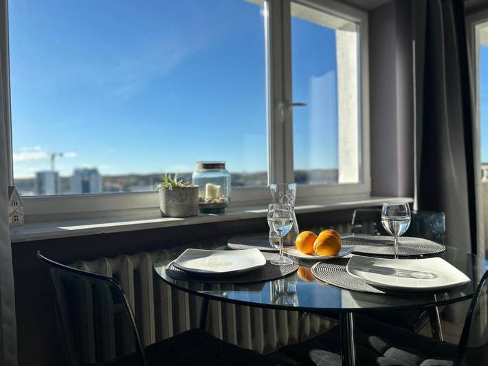 Apartament wakacyjny dla 2 osób, z balkon i widok, zwierzęta dozwolone w Redłowo