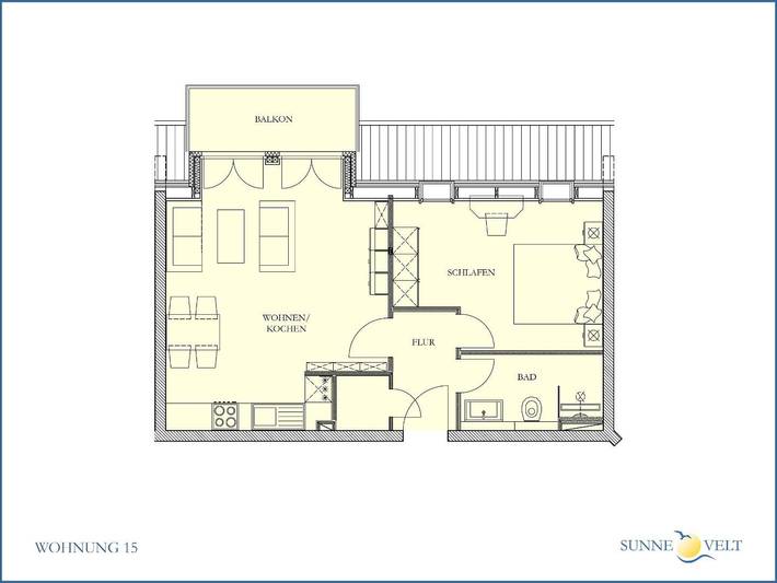 Ferienwohnung für 3 Personen, mit Balkon und Sauna in Kühlungsborn - 2