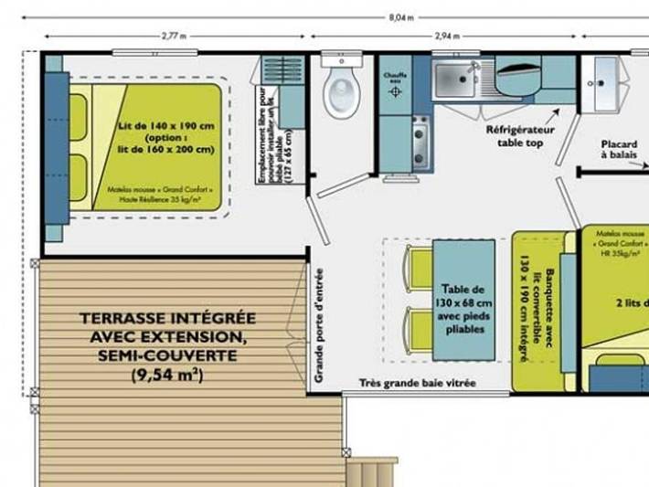 Camping La Gerfleur  - Mobilhome 4 personnes - 2 chambres in Barneville-Carteret, Côte de la Déroute