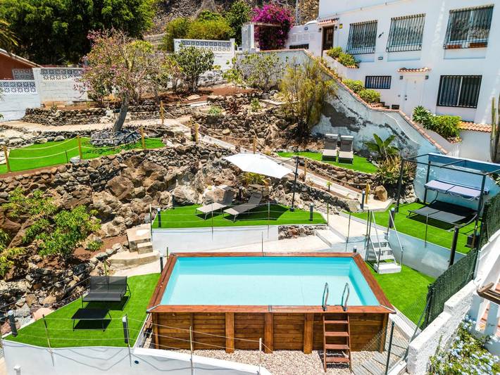 Ferienhaus für 6 Personen, mit Meerblick und Terrasse sowie Garten und Pool in Tabaiba