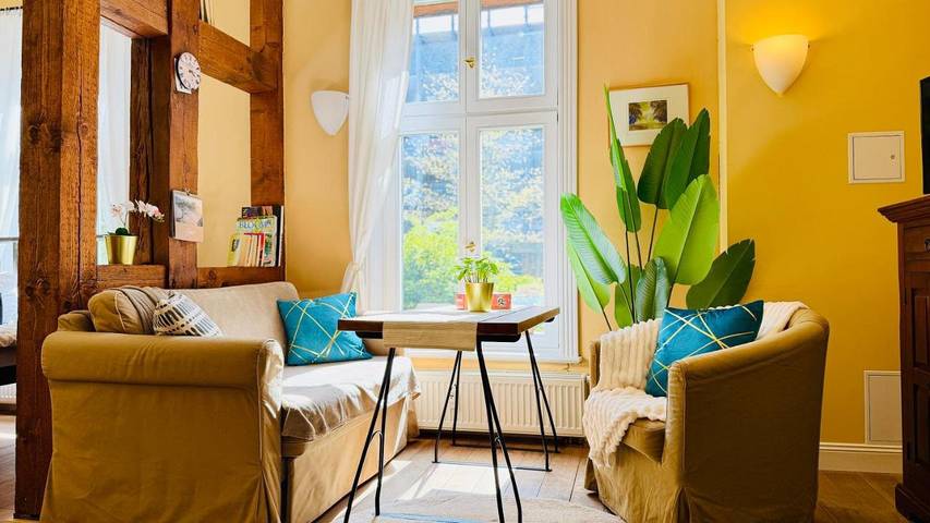 Ferienhaus für 3 Personen, mit Terrasse und Garten sowie Ausblick in Schweriner Schloss