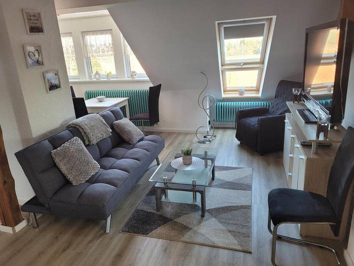 Ferienwohnung für 3 Personen, mit Garten und Sauna sowie Ausblick in Boxberg (Oberlausitz)