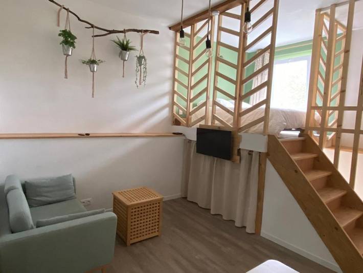 Appartement de vacances pour 2 personnes, avec vue ainsi que terrasse et jardin