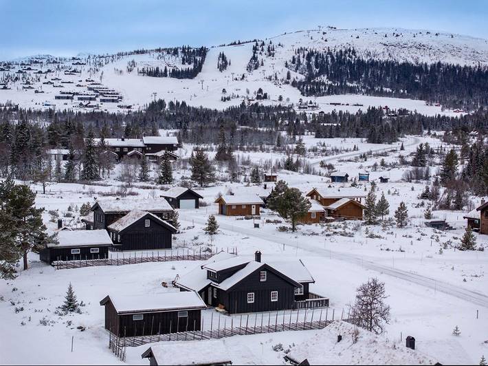 Blick auf den Tisleifjord vom Golsfjellet aus in Gol