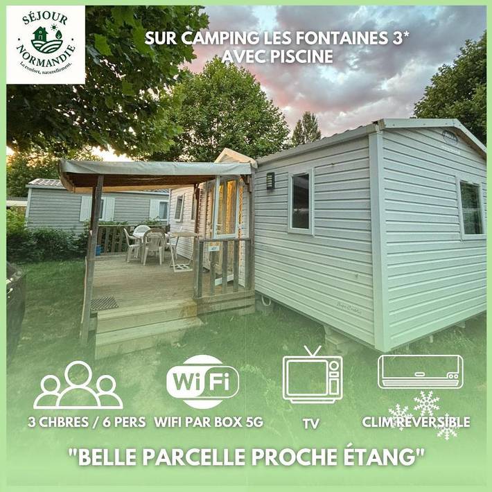 Camping pour 6 personnes, avec jardin et piscine, animaux acceptés