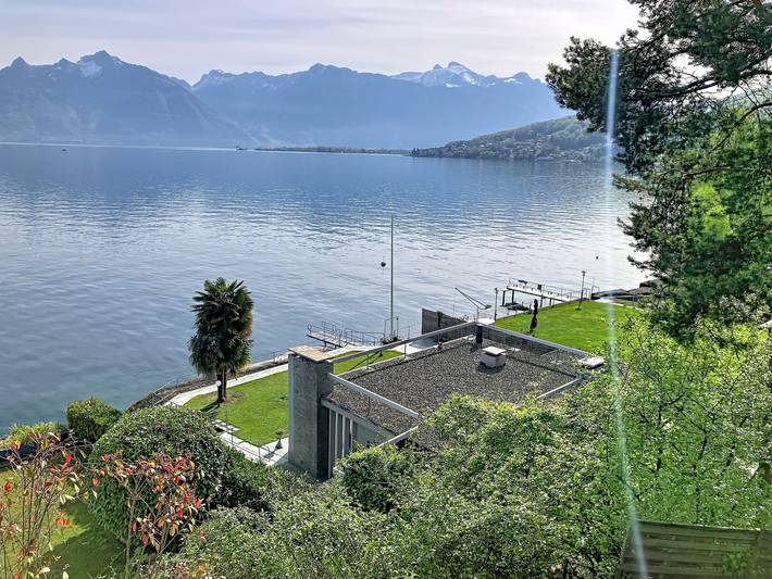 Ferienhaus für 6 Personen, mit Terrasse und Garten sowie Seeblick und Ausblick am Genfer See