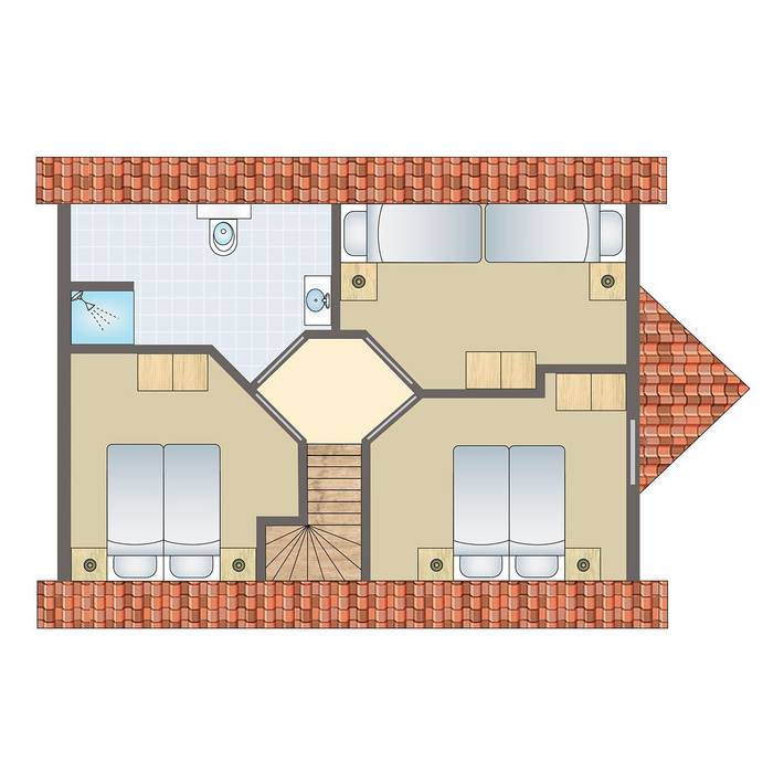 Bungalow für 8 Personen, mit Terrasse und Balkon/Terrasse in Molbergen - 3