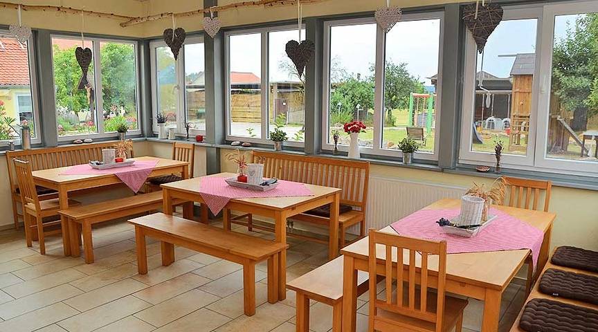 Ferienhaus für 4 Personen, mit Balkon/Terrasse und Terrasse sowie Sauna in Herrieden