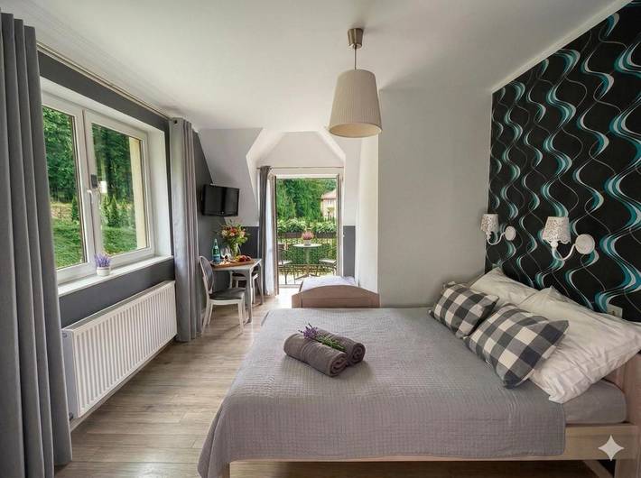Apartament wakacyjny dla 3 osób, z Balkon i Ogród oraz Widok w Kudowa-Zdrój
