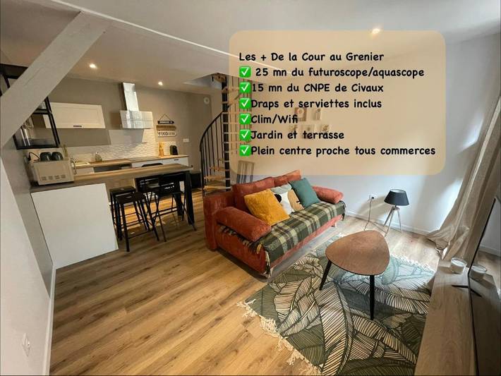Appartement de vacances pour 4 personnes, avec Terrasse ainsi que Jardin et Vue