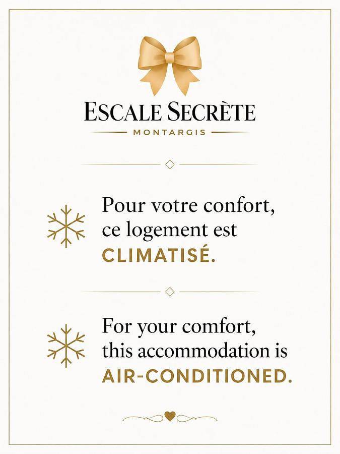 Appartement entier, Escale secrète Montargis Jacuzzi Appart Climatisé Parking gratuit in Montargis, Région de Montargis