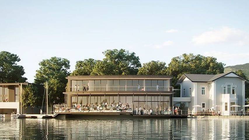 Hotel voor 2 personen, with tuin and terras as well as uitzicht op het meer aan de Mondsee