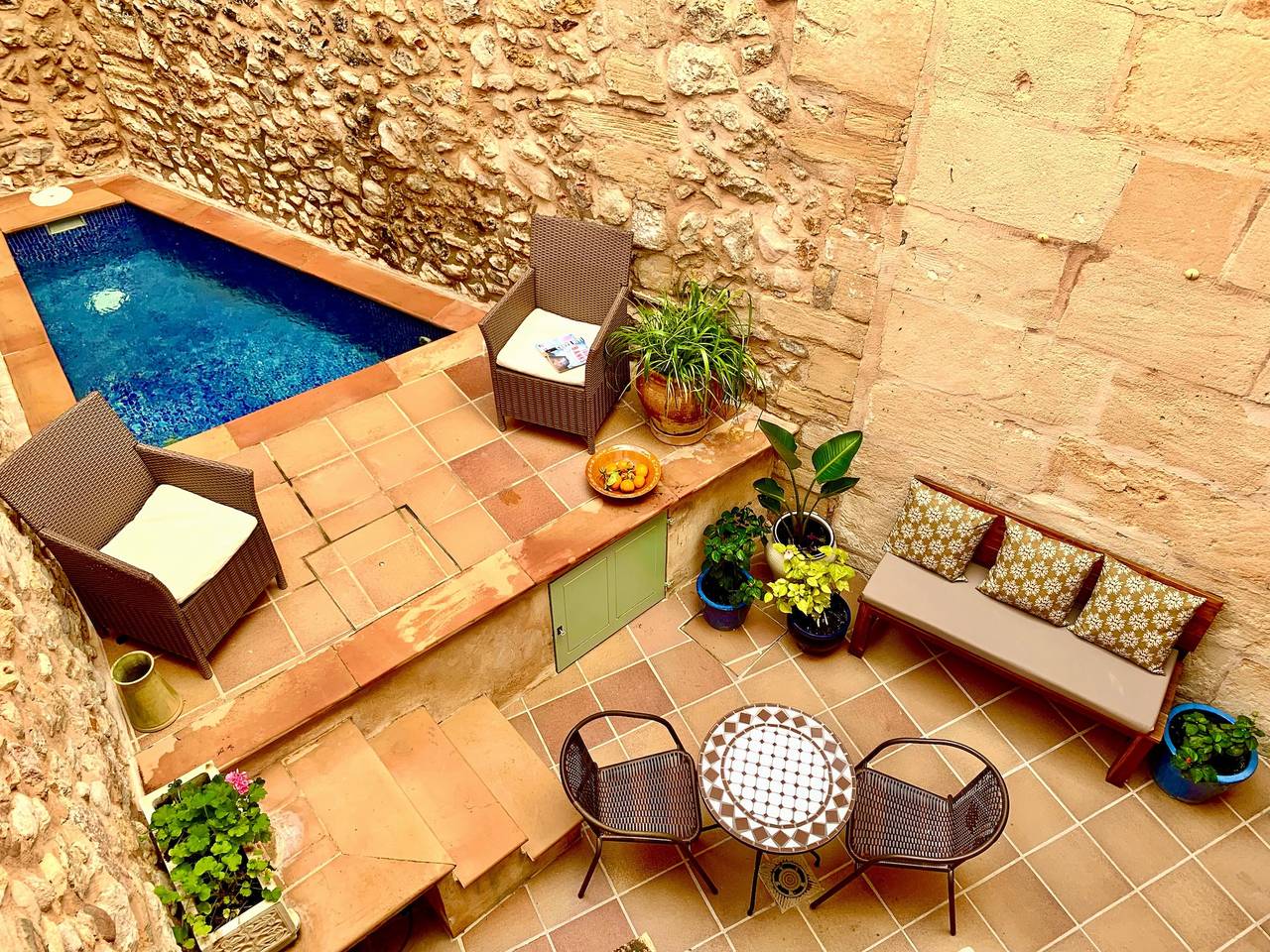 Haustierfreundliches Ferienhaus 'Casa Romana' mit Bergblick, Pool und Wlan in Pollença Stadt, Pollença