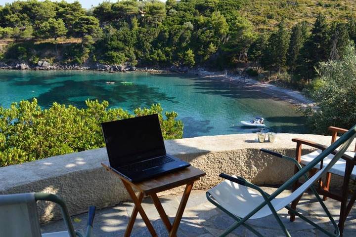 Ferienhaus für 6 Personen, mit Balkon und Terrasse sowie Garten und Ausblick auf Alonissos