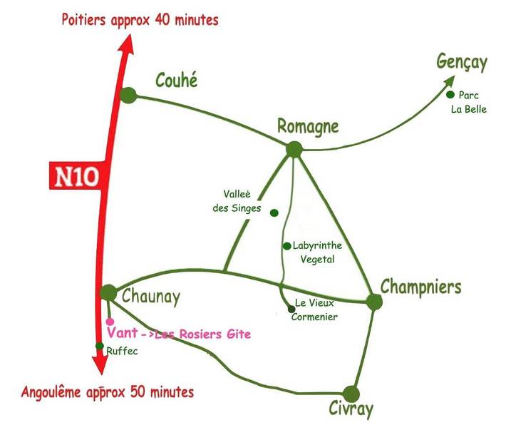 Location de vacances pour 4 personnes, avec jardin, animaux acceptés à Chaunay - 2