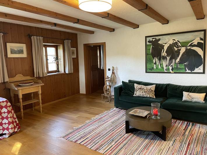 Ganze Ferienwohnung, Das Schusterhäusl - Ferienwohnung Yvonne 85 qm mit Terrasse und Garten, 1 separates Schlafzimmer in Samerberg, Bayerische Alpen