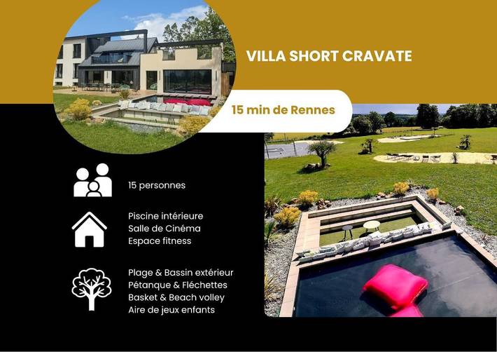Maison de vacances pour 15 personnes, avec Balcon et Terrasse ainsi que Jardin et Piscine à Laillé